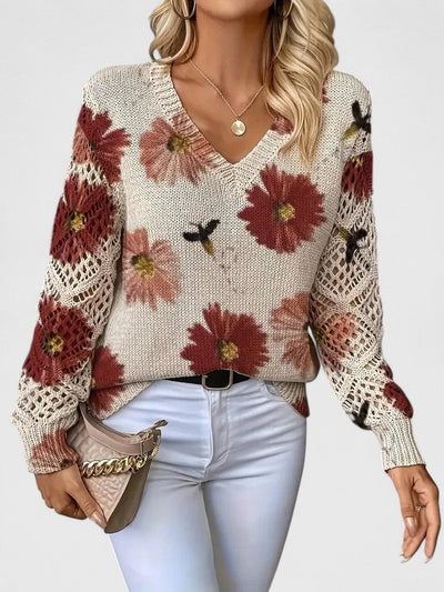 Aurélie | Elegant sweater with floral print